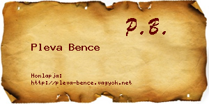 Pleva Bence névjegykártya